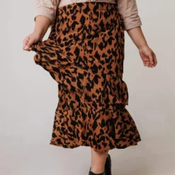 Vendor-unknown Plus Size EXCLUSIVE! Sophie Ruffle Skirt Leopard