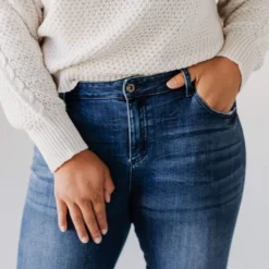 Jeans Bottoms Plus Size Roberta Mid Rise Skinny Jean Medium Dark