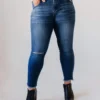 Jeans Bottoms Plus Size Roberta Mid Rise Skinny Jean Medium Dark