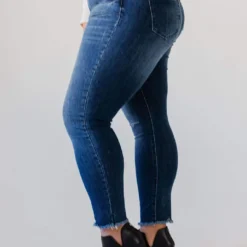 Jeans Bottoms Plus Size Roberta Mid Rise Skinny Jean Medium Dark