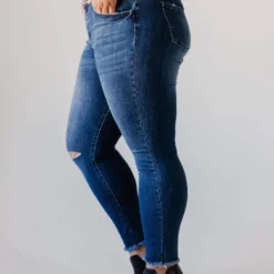 Jeans Bottoms Plus Size Roberta Mid Rise Skinny Jean Medium Dark