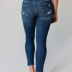 Vendor-unknown Bottoms Sawyer Mid Rise Lightly Distressed Skinny Jeans
