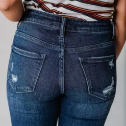 Vendor-unknown Bottoms Sawyer Mid Rise Lightly Distressed Skinny Jeans