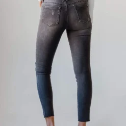 Jeans Bottoms Scotty Mid Rise Destroy Skinny Jean Grey