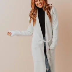 Lucy Avenue Quimby Long Knit Cardigan Tops