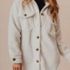 Vendor-unknown Aluna Fuzzy Jacket Off White Tops