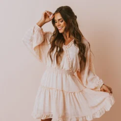 Vendor-unknown Cordelia Floral Dress Peach Dresses