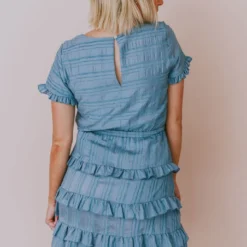 Kai Tiered Ruffle Dress Blue