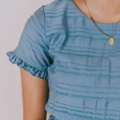 Kai Tiered Ruffle Dress Blue