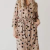 Kennz Leopard Print Dress Taupe Dresses