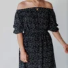 Leona Polka Dot Dress Black