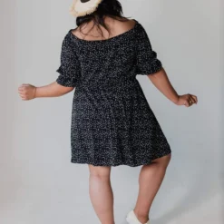 Leona Polka Dot Dress Black