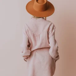 Vendor-unknown Lola Button Front Dress Mauve Long Sleeved
