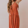 Vendor-unknown Magnolia Midi Dress Brick Dresses