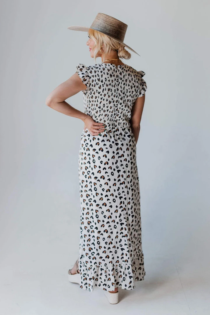 Nyah Smocked Leopard Dress Dresses 9 Nyah Smocked Leopard Dress Dresses