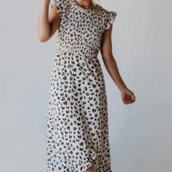 Nyah Smocked Leopard Dress Dresses 18 Nyah Smocked Leopard Dress Dresses