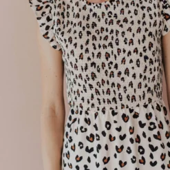 Nyah Smocked Leopard Dress Dresses 17 Nyah Smocked Leopard Dress Dresses