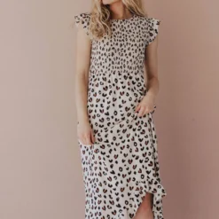 Nyah Smocked Leopard Dress Dresses 22 Nyah Smocked Leopard Dress Dresses