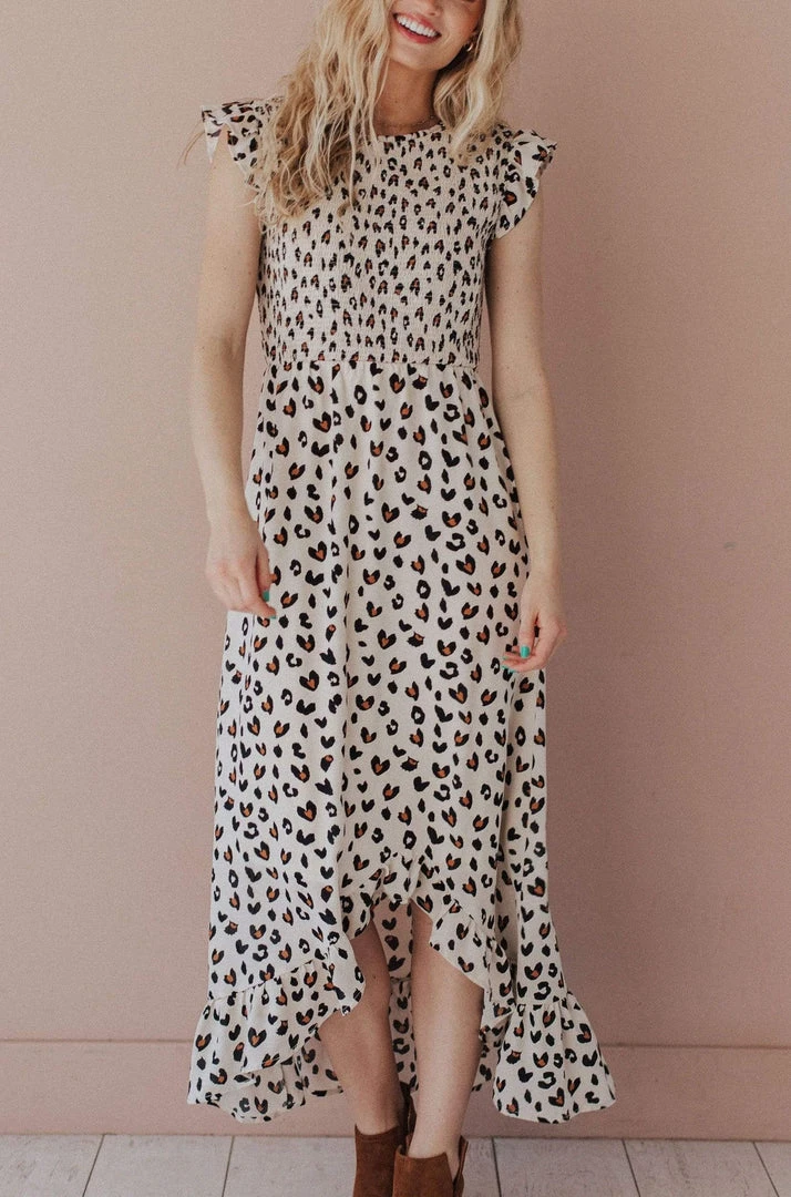 Nyah Smocked Leopard Dress Dresses 4 Nyah Smocked Leopard Dress Dresses