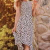 Nyah Smocked Leopard Dress Dresses