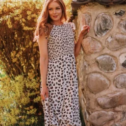 Nyah Smocked Leopard Dress Dresses 27 Nyah Smocked Leopard Dress Dresses