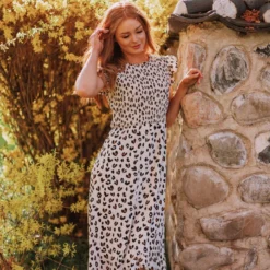 Nyah Smocked Leopard Dress Dresses 26 Nyah Smocked Leopard Dress Dresses