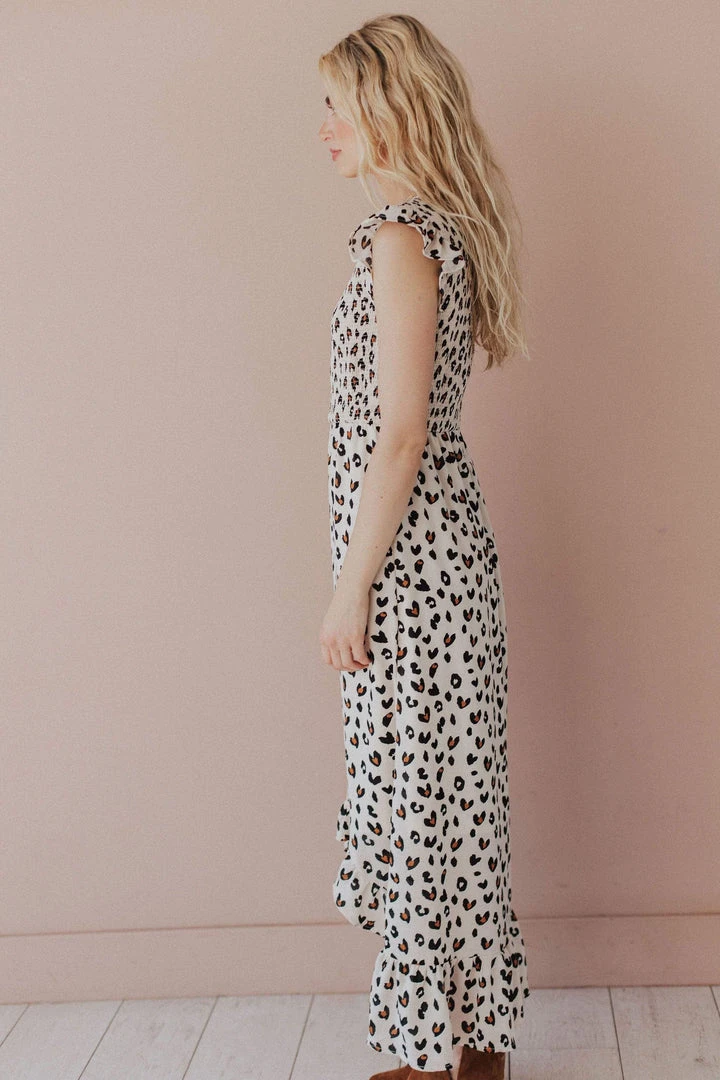 Nyah Smocked Leopard Dress Dresses 12 Nyah Smocked Leopard Dress Dresses