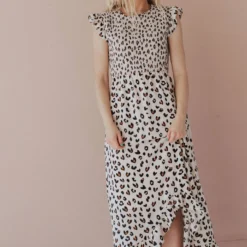 Nyah Smocked Leopard Dress Dresses 23 Nyah Smocked Leopard Dress Dresses