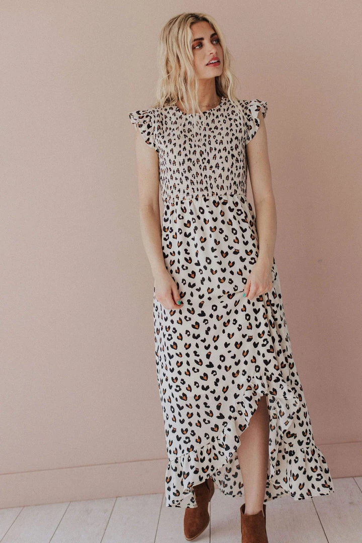 Nyah Smocked Leopard Dress Dresses 11 Nyah Smocked Leopard Dress Dresses