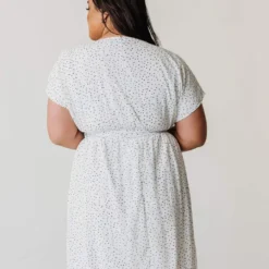 Plus Size PLUS Adelina Drop Shoulder Midi Dress White