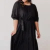 Plus Size EXCLUSIVE! Ivy Square Neck Ruffle Dress Black 2 Plus Size EXCLUSIVE! Ivy Square Neck Ruffle Dress Black