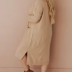 Vendor-unknown Plus Size Mischa Pocket Sweater Dress Camel