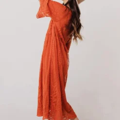 Vendor-unknown Dresses Reyna Sheer Embroidered Dress Ginger