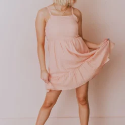 Hayden Los Angelos Scarlett Textured Dress Blush Dresses