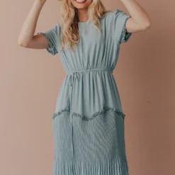 Vendor-unknown Dresses Sylvie Tiered Midi Dress Bahama Blue