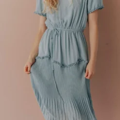 Vendor-unknown Dresses Sylvie Tiered Midi Dress Bahama Blue
