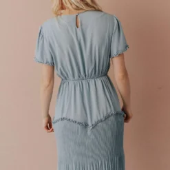 Vendor-unknown Dresses Sylvie Tiered Midi Dress Bahama Blue