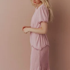 Vendor-unknown Dresses Sylvie Tiered Midi Dress Light Pink