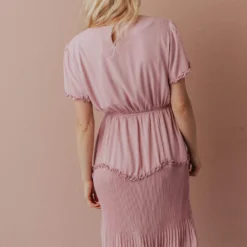 Vendor-unknown Dresses Sylvie Tiered Midi Dress Light Pink