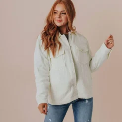Vendor-unknown Tops Tallulah Quilted Jacket Off White
