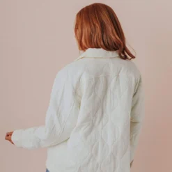 Vendor-unknown Tops Tallulah Quilted Jacket Off White