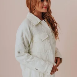 Vendor-unknown Tops Tallulah Quilted Jacket Off White