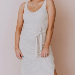 Susie Rib Midi Dress Cream