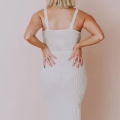 Susie Rib Midi Dress Cream
