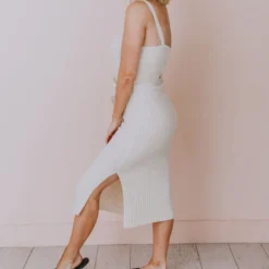 Susie Rib Midi Dress Cream