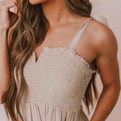 Vendor-unknown Magnolia Midi Dress Taupe Dresses