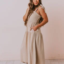 Vendor-unknown Magnolia Midi Dress Taupe Dresses