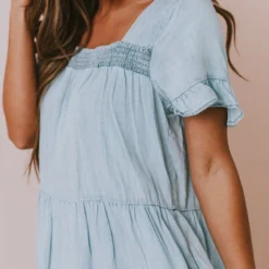 Vendor-unknown Dresses Lily Babydoll Dress Denim