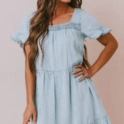 Vendor-unknown Dresses Lily Babydoll Dress Denim