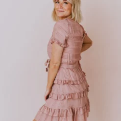 Kai Tiered Ruffle Dress Mauve